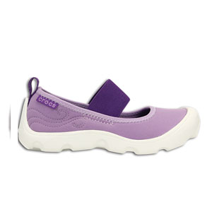 Crocs Duet Busy Day Mary Jane Children's Iris Neon Purple
